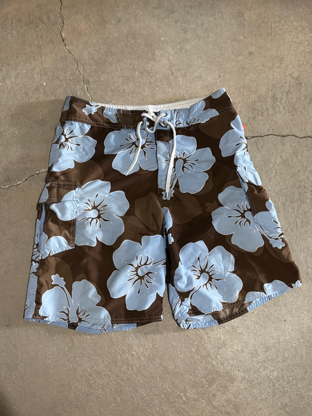 Kirra Brown Shorts with Light Blue Floral Print